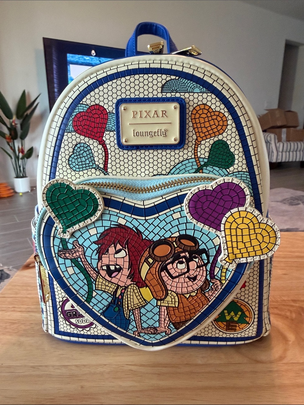 PIXAR x Loungefly Up Mosaic Heart Kids Mini Backpack - Multi